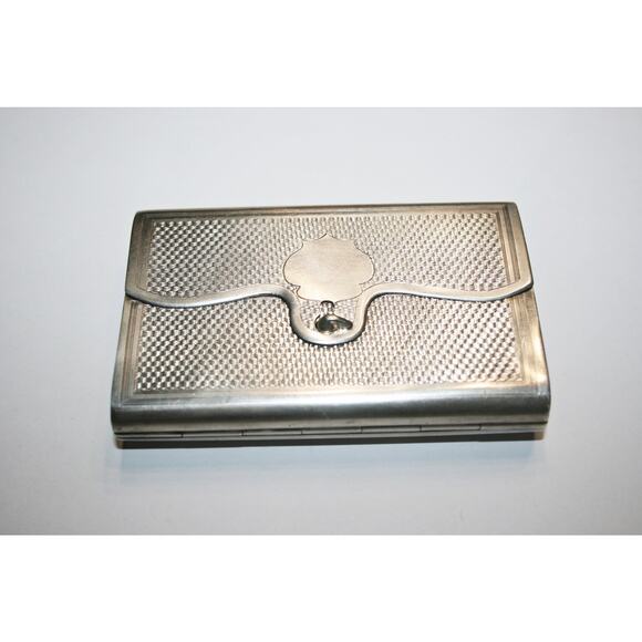 c1857 Imperial Russian 84 Silver Double Hinged Cigarette Case
